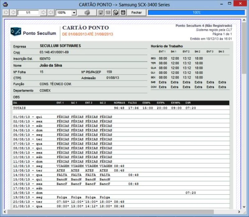 Sistema de controle de ponto eletrônico